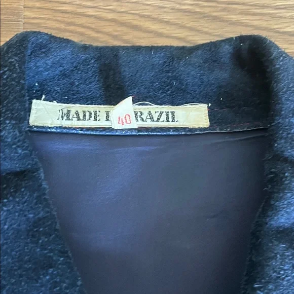 Men’s Vintage 1970s Navy Suede Belted Jacket, L - Picture 5 of 10